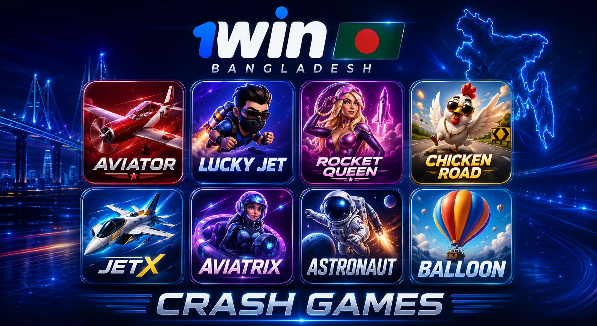 play crash game at 1win casino