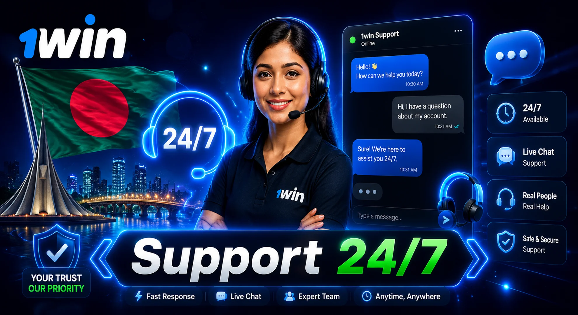 1win customer support