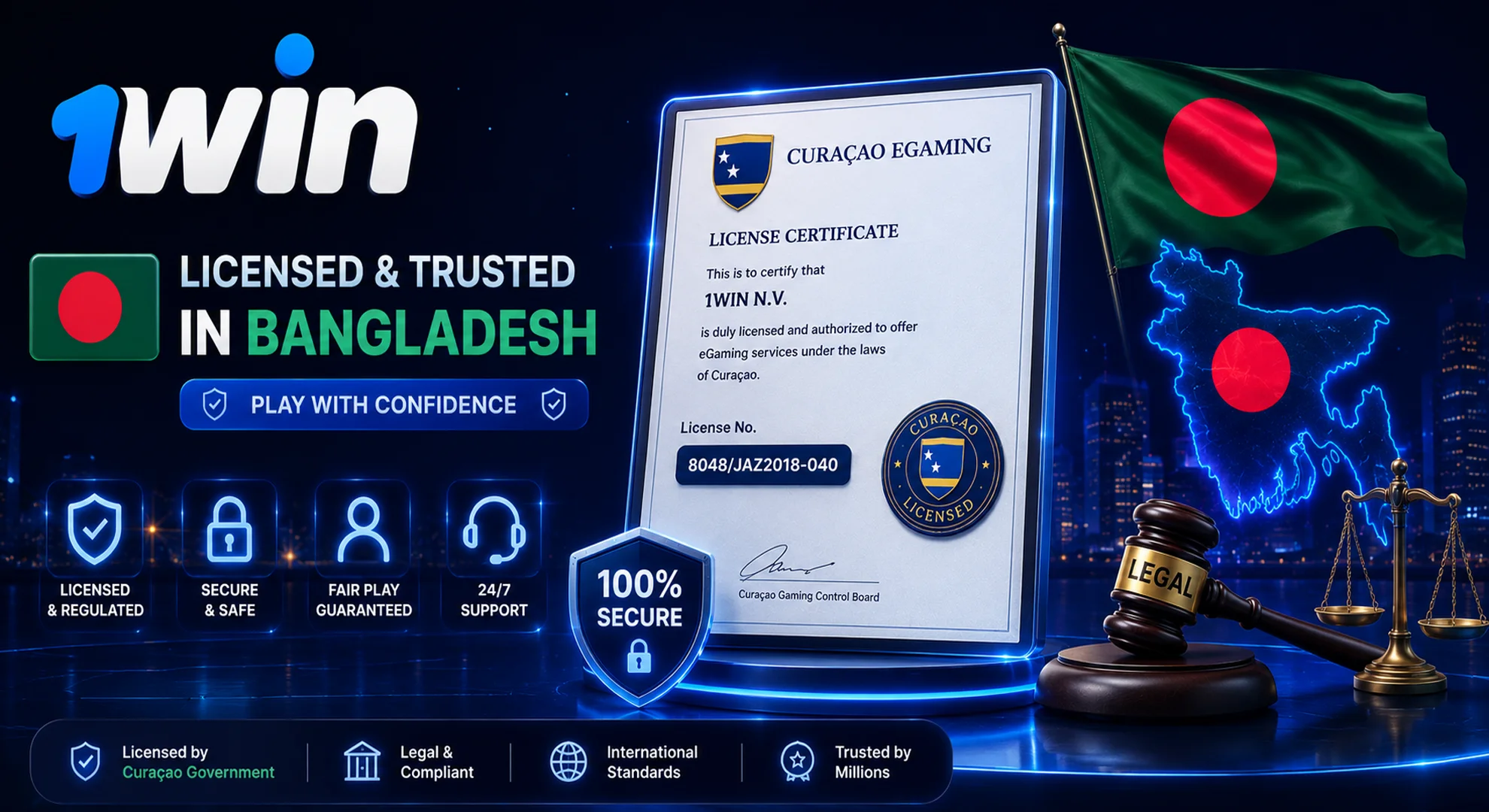 legal status 1win company in bangladesh