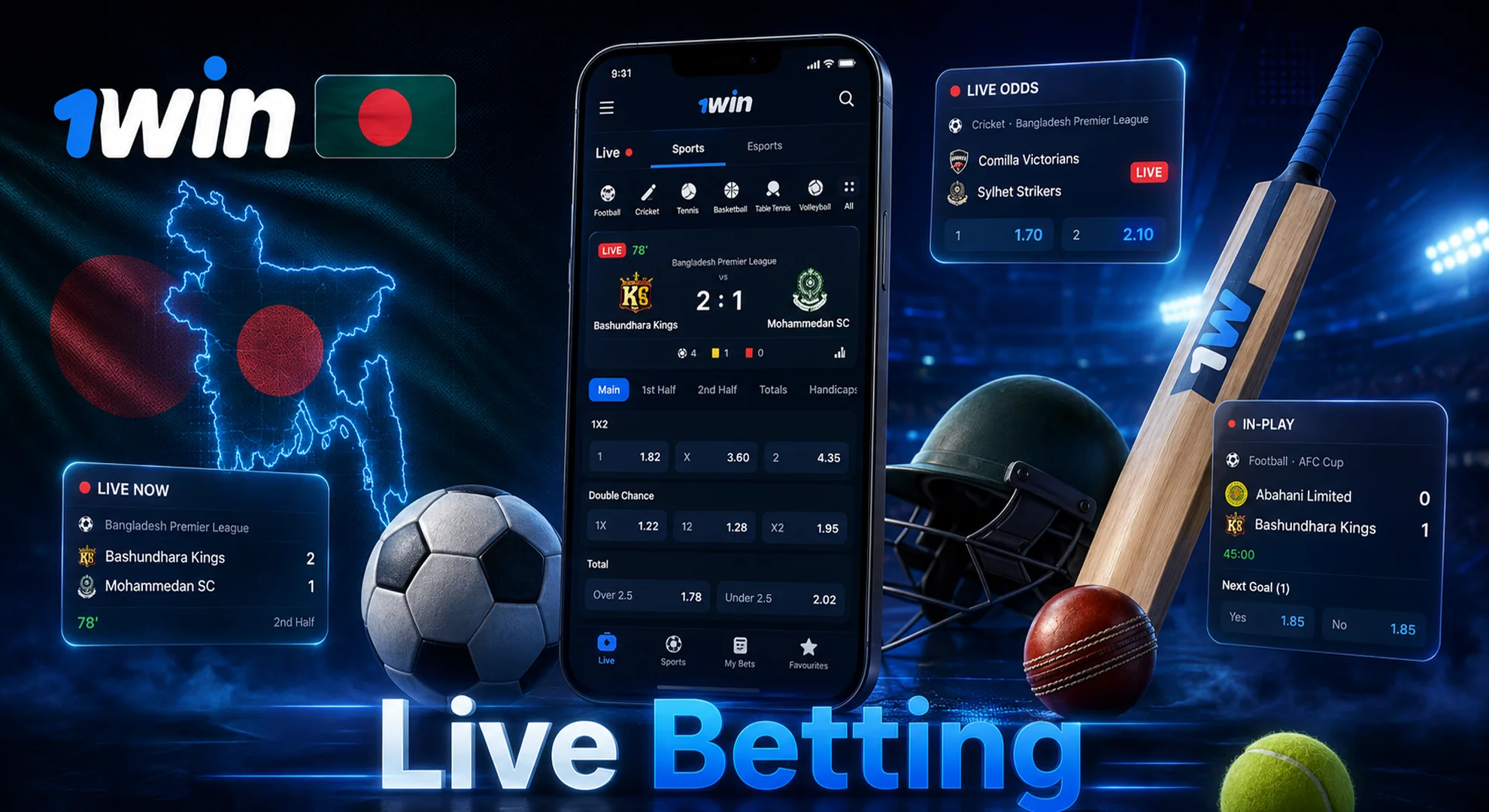 live betting at 1win bangladesh