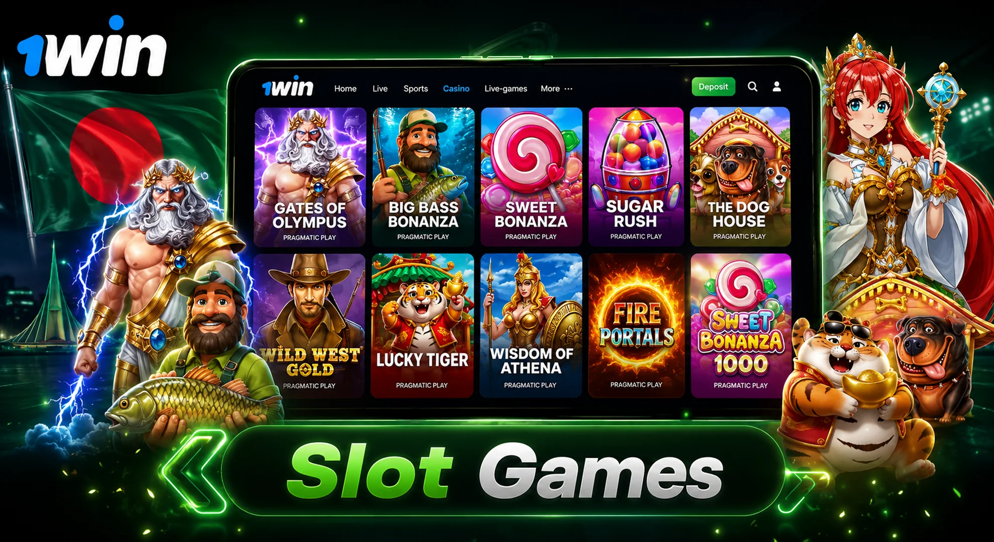 play slot games at 1win casino bangladesh